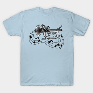 Band Christmas Bugle Sticker T-Shirt